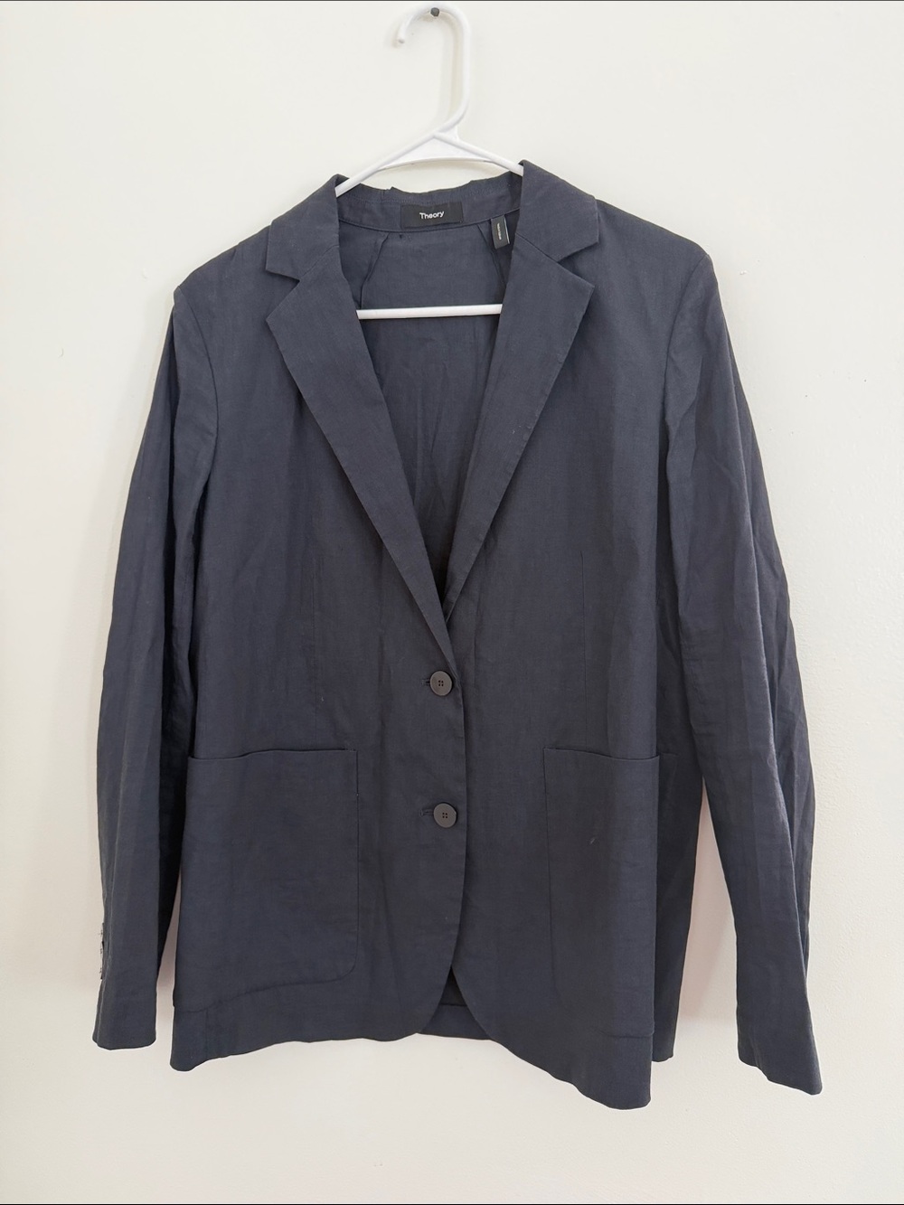 Theory Women's Navy Single-Breasted Blazer